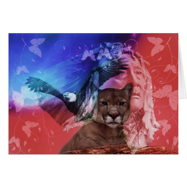 Cartão Chefe Indígena Americano (Frente Horizontal)