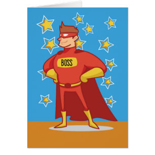 Cartão Chefe Super-herói no Dia de os pais