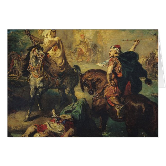 Cartão Chefes tribais árabes no único combate (Frente Horizontal)