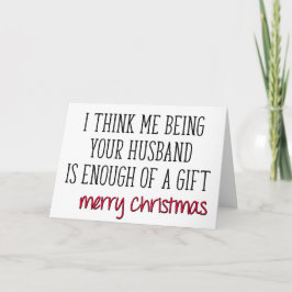 Cartão Chega De Um Presente E Engraçado Natal Da Esposa