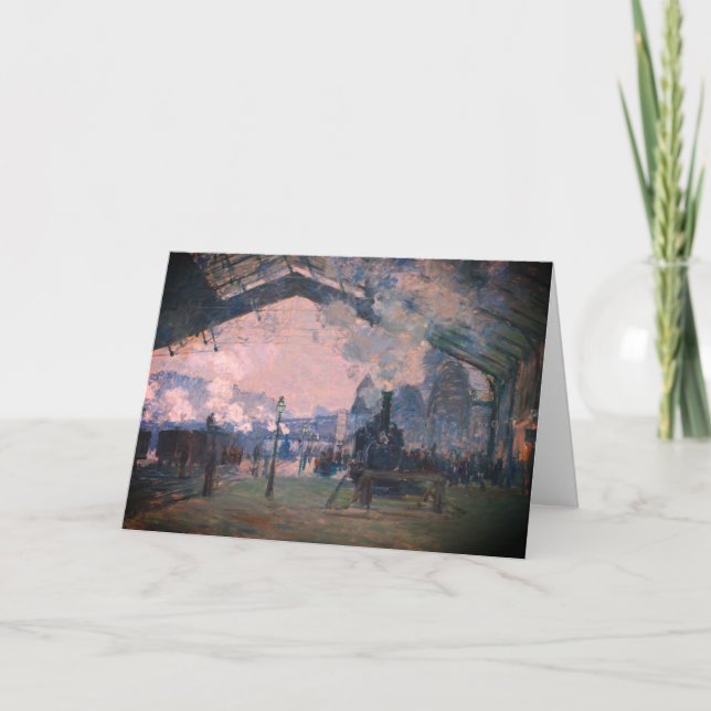 Cartão Chegada do comboio Normandia, Gare Santo-Lazare: (Frente)