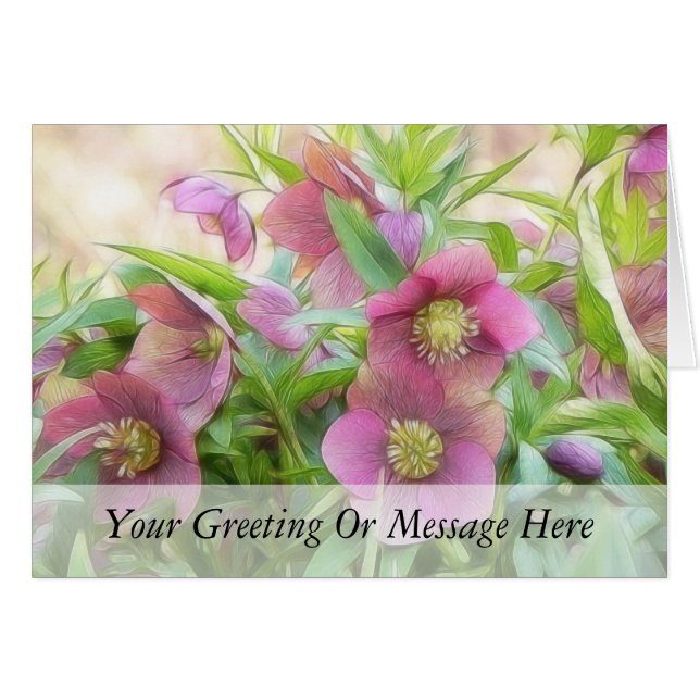 Cartão Cheio Bloom - Hellebores! (Frente Horizontal)