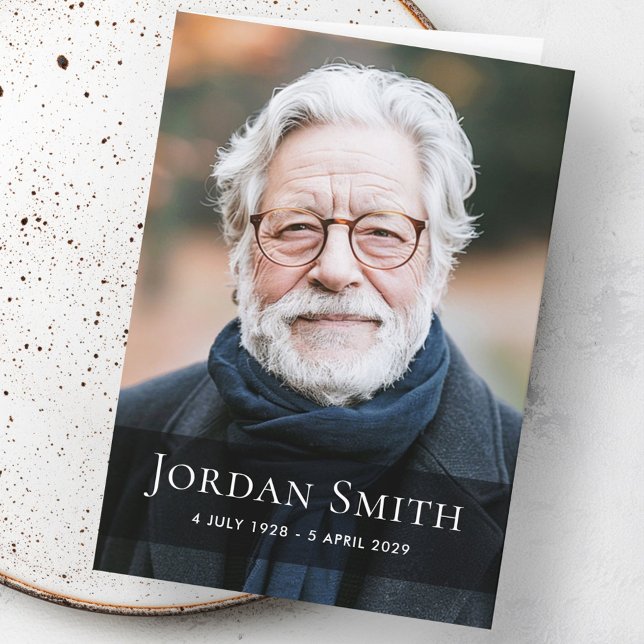 Cartão Cheio foto funerária de luto obrigado que você dob (Full photo funeral bereavement thank you folded card)