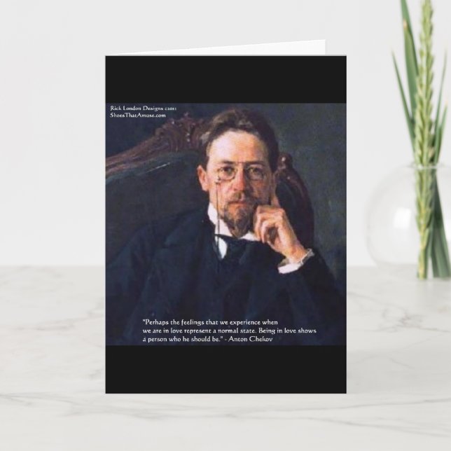 Cartão Chekhov "Love Normal State" Quote Gifts Tees Cards (Frente)