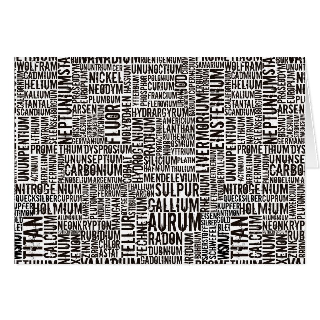 Cartão Chemische Elemente (Frente horizontal)