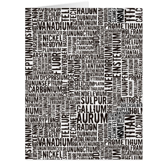 Cartão Chemische Elemente (Frente)