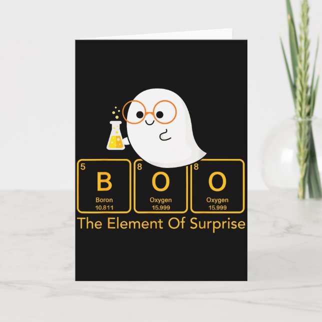 Cartão Chemistry Boo The Element Of Surprise Cute Chemist (Frente)