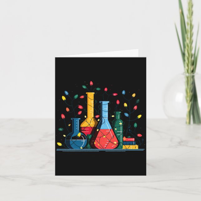 Cartão Chemistry Christmas Lights Lover Chemist Science L (Frente)