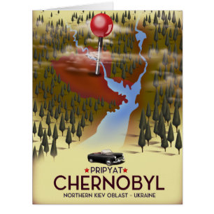 Cartão Chernobyl, Pripyat, Ucrânia impressão de viagem