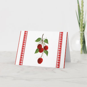 Cartão Cherries and Gingham Note Card