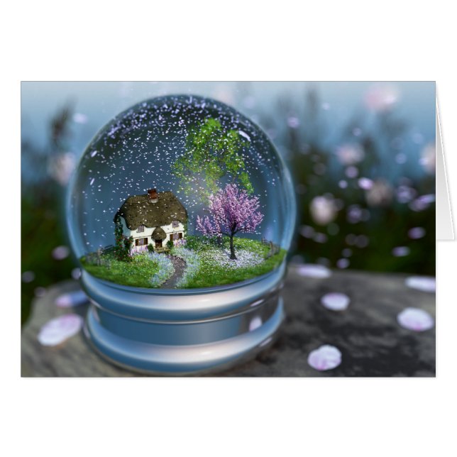 Cartão Cherry Blossom Globe Card (Frente Horizontal)