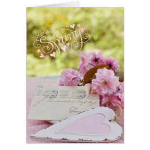 Cartão Cherry Blossom Loveletter Texto Primavera