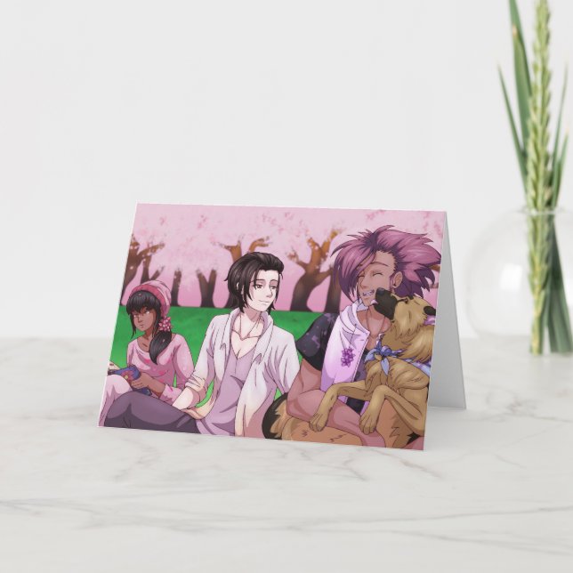 Cartão Cherry Blossom Picnic (Frente)