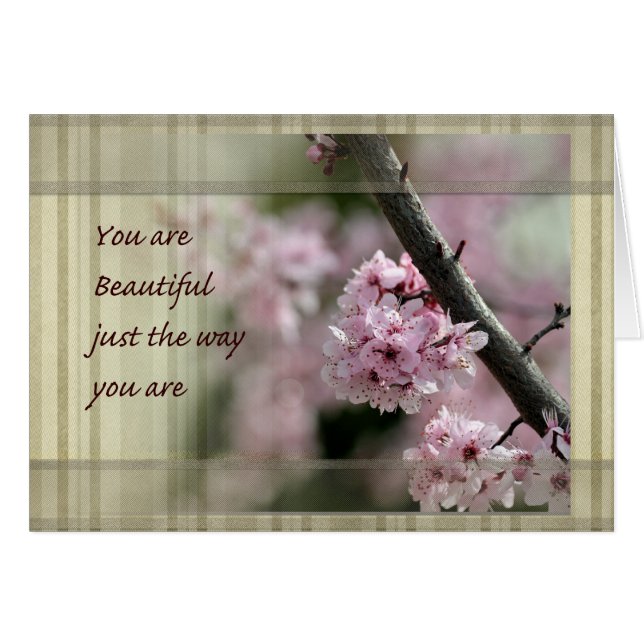 Cartão Cherry Blossomo Você É Bonito (Frente Horizontal)