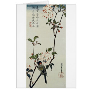 Cartão Cherry Blossoms e Small Bird