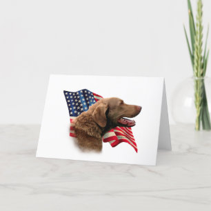 Cartão Chesapeake Bay Retriever Flag
