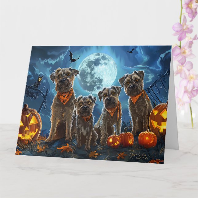Cartão Chesapeake Bay Terrier Halloween Spooky (Orquídea)