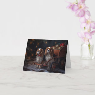 Cartão Chesapeake Bay Terrier Snowy Sleigh Natal