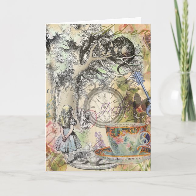 Cartão Cheshire Cat Alice Wonderland Classic (Frente)