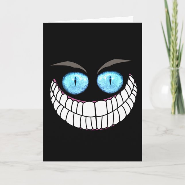 Cartão Cheshire Cat - Blue Eyes Note Card (Frente)