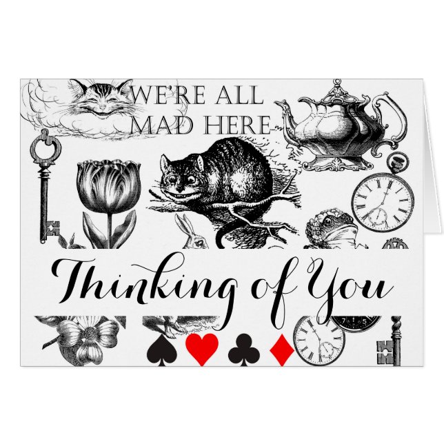 Cartão Cheshire Cat Classic Alice em Maravilderland (Frente Horizontal)