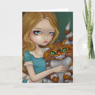 Cartão "Cheshire Cat Cuddle" Greeting Card