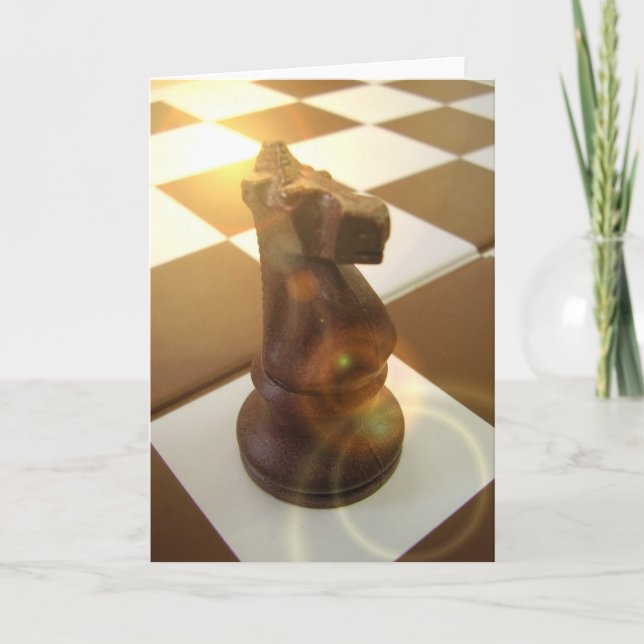 Cartão Chess Knight Greeting Card (Frente)