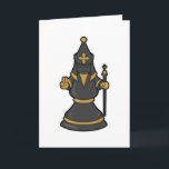 Cartão Chess piece Bishop at Chess with Staff<br><div class="desc">This design is the perfect gift for a birthday, Christmas and other celebrations. It is suitable for women, men and kids.</div>