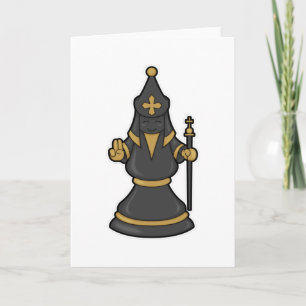 Cartão Chess piece Bishop at Chess with Staff