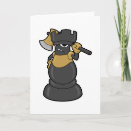 Cartão Chess piece Rook at Chess with Axe