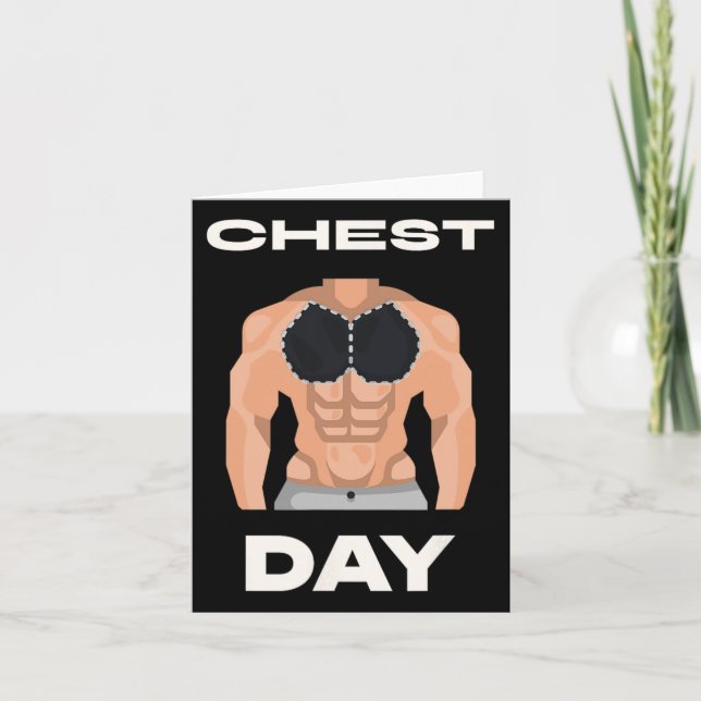 Cartão Chest Day Bench Press Pecs Bodybuilding (Frente)