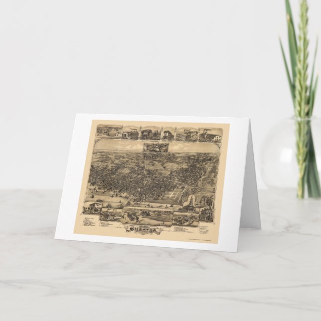 Cartão Chester, PA Panoramic Map - 1885 (Frente)