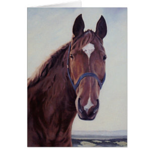 Cartão Chestnut Horse com White Star