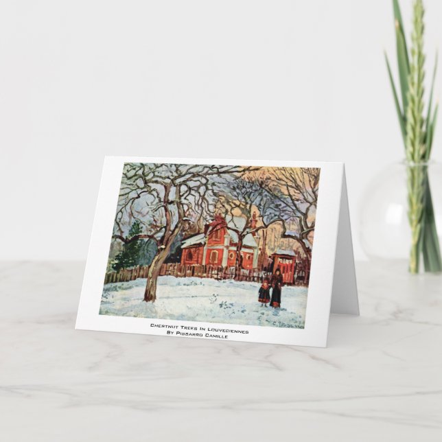 Cartão Chestnut Trees In Louveciennes By Pissarro Camille (Frente)