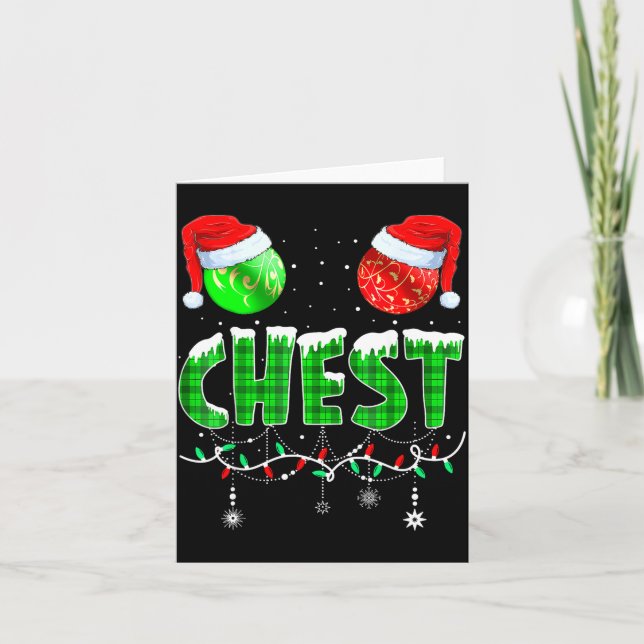 Cartão Chestnuts Matching Family Funny Chest Nuts Christm (Frente)