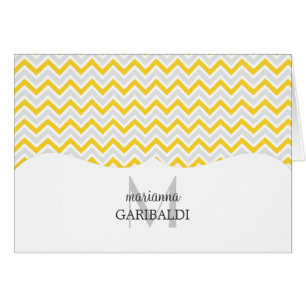 Cartão Chevron amarelo e moderno personalizado