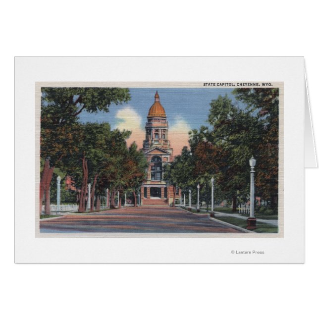 Cartão Cheyenne, WY - Visão do Capitólio Estadual e de Dr (Frente Horizontal)