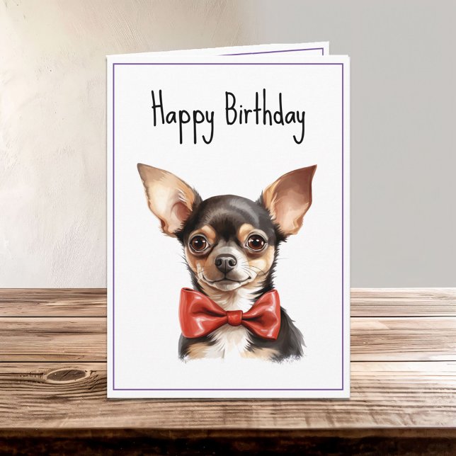 Cartão Chi Chihuahua Puppy Dog Birthday (Criador carregado)
