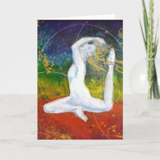Cartão Chi Colorful Whimsical Yoga Greeting Card