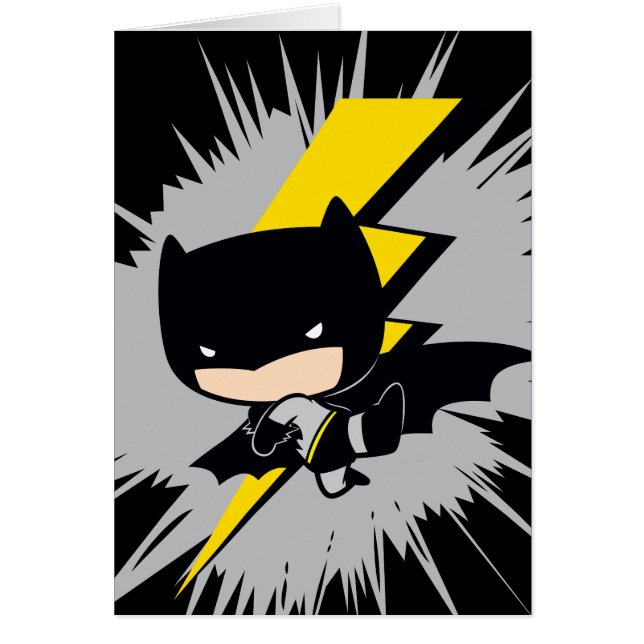 Cartão Chibi Batman Lightning Kick (Frente)