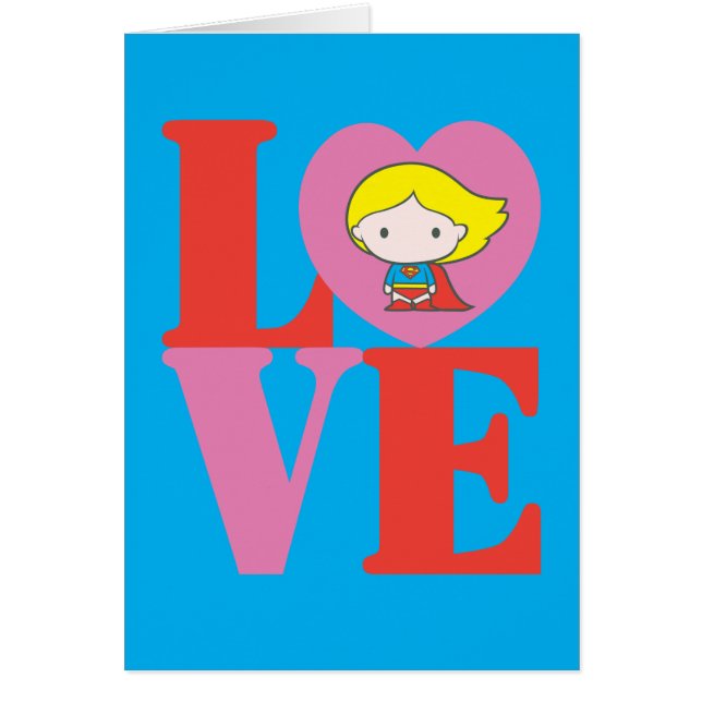 Cartão Chibi Supergirl LOVE (Frente)