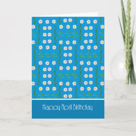 Cartão Chic April Birthday Card: Visitas em Teal