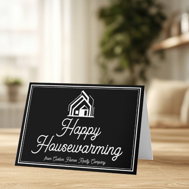 Cartão Chic Black Real Estate Company Custom Realtor (Criador carregado)