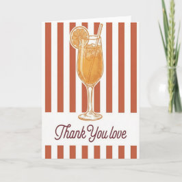 Cartão Chic de Cocktail de Obrigado Amor no Chá de Noiva