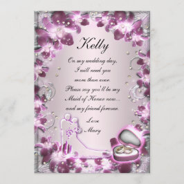 Cartão Chic de Floral Roxo na Moda para Dama de Ho