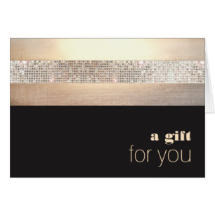 Cartão Chic e Elegant Sequin Dourado Black Gift Card