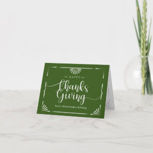 Cartão Chic Elegant Green de Ação de Graças