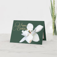 Chic Floral Magnólia Flor de Magnólia Branca Verde