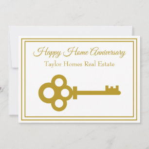 Cartão Chic Gold Key Imobiliária Feliz Aniversário da Cas
