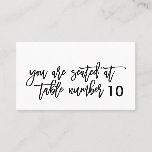 Cartão Chic Hand Lettered Wedsing Place Card (Frente)